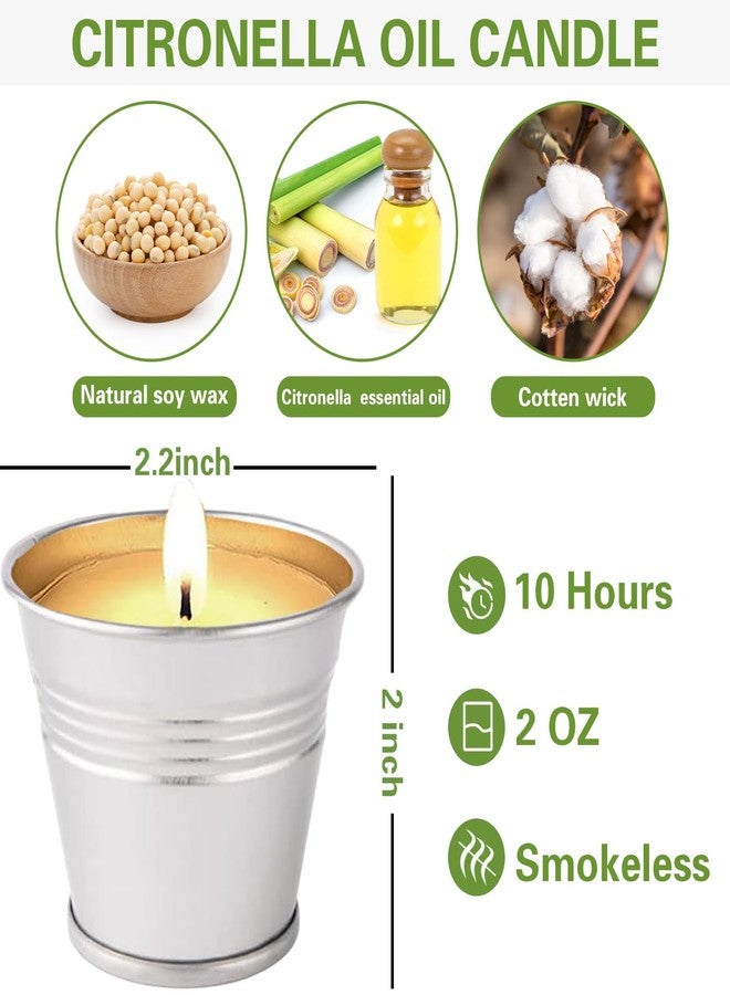 Collabell Citronella Candles Outdoor, 12 Pack Citronella Candle Set Made with Citronella Oils and Natural Soy Wax, 120 Hour Burn Time, 2 oz Small Bucket Candles for Patio, Home, Backyard - Image 3