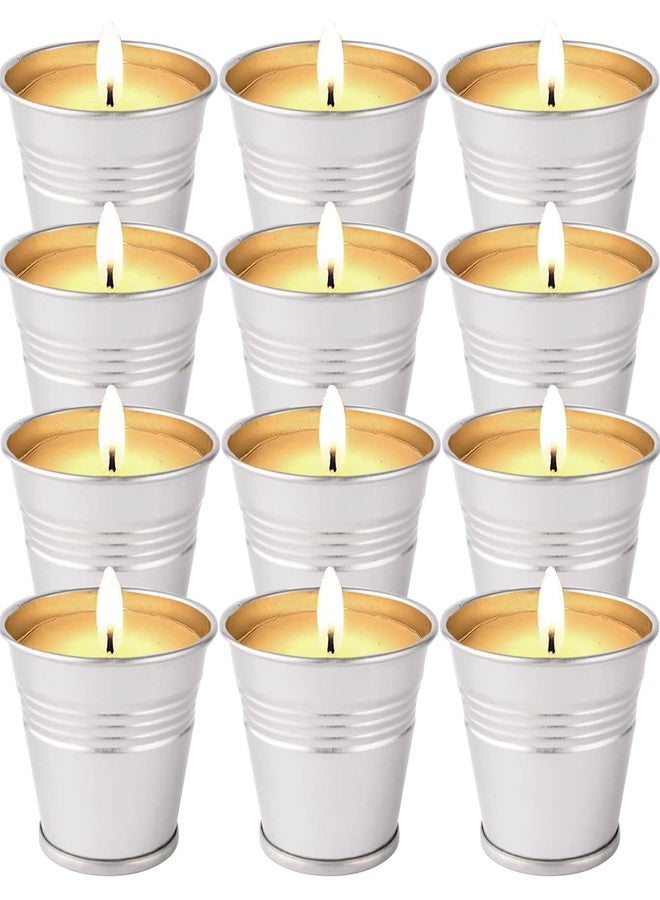 Collabell Citronella Candles Outdoor, 12 Pack Citronella Candle Set Made with Citronella Oils and Natural Soy Wax, 120 Hour Burn Time, 2 oz Small Bucket Candles for Patio, Home, Backyard - Image 1
