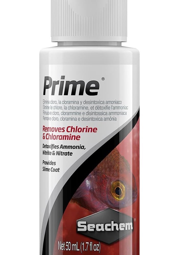 Seachem Prime Fresh and Saltwater Conditioner - 50 ml Chemical Remover and Detoxifier for Aquariums - Image 1