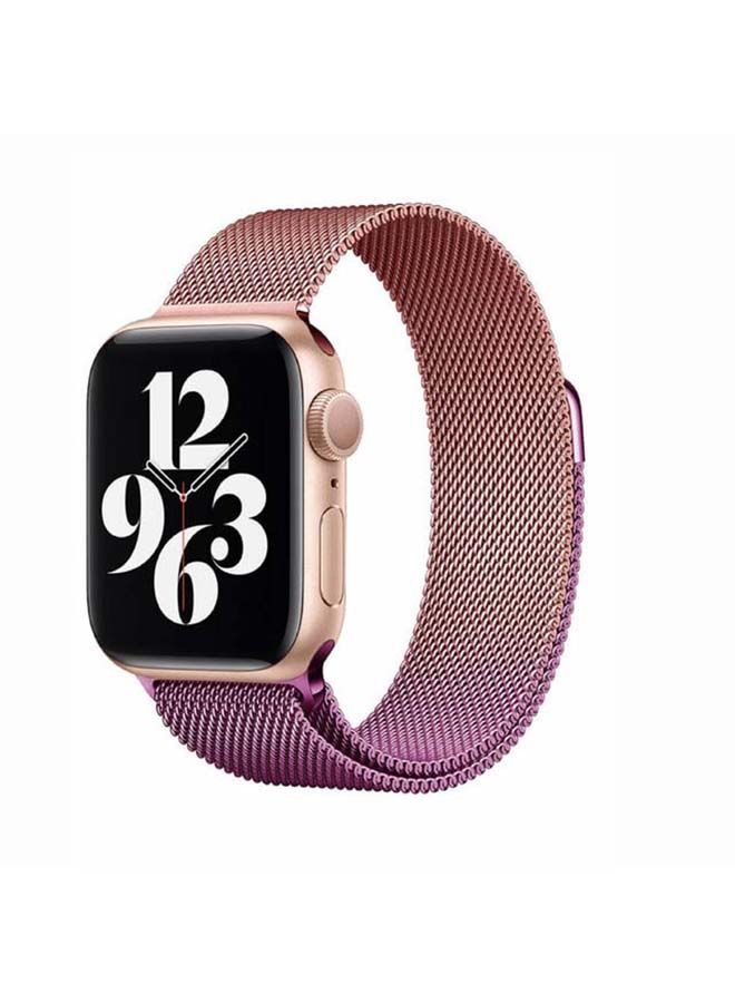 Gradient Milanese Replacement Band For Apple Watch Series 6/SE/5/4/3/2/1 Purple/Rose Pink