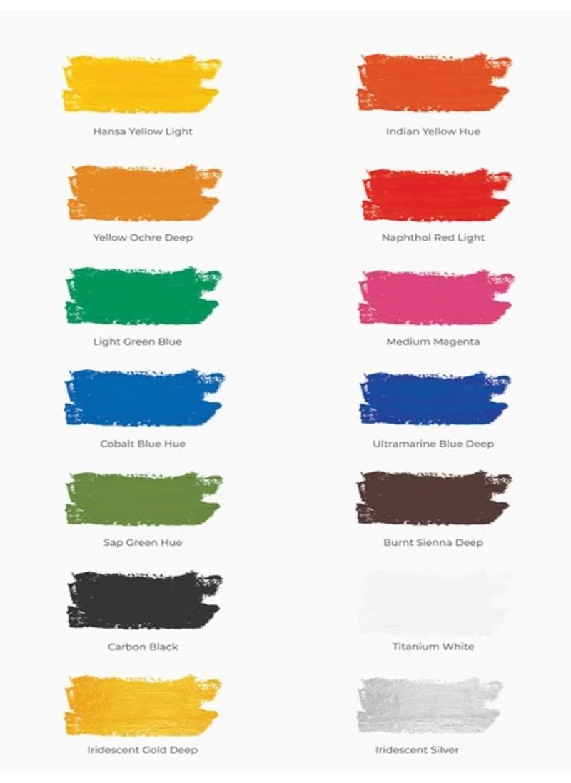 camel Camel Artist HD Acrylic Colour Set 20ml, 14 Shades (Multicolour)  - Image 4