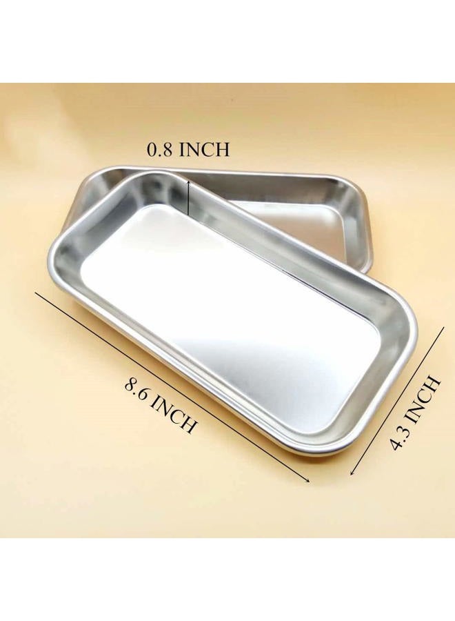 PISSION Medical Tray Stainless Steel (3 Pack), Dental Lab Instruments Surgical Metal Trays Bathroom Organizer - Image 4