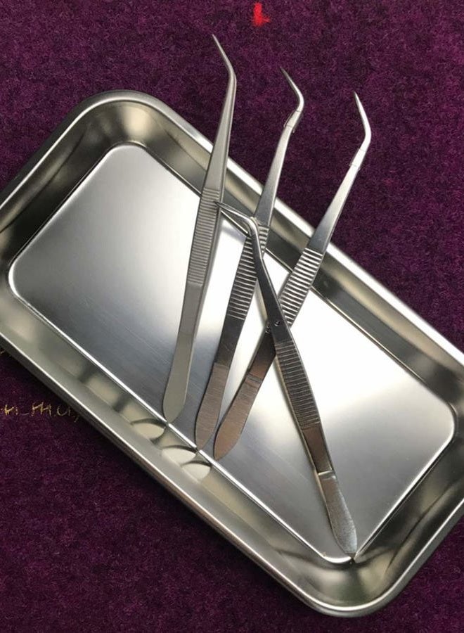 PISSION Medical Tray Stainless Steel (3 Pack), Dental Lab Instruments Surgical Metal Trays Bathroom Organizer - Image 2
