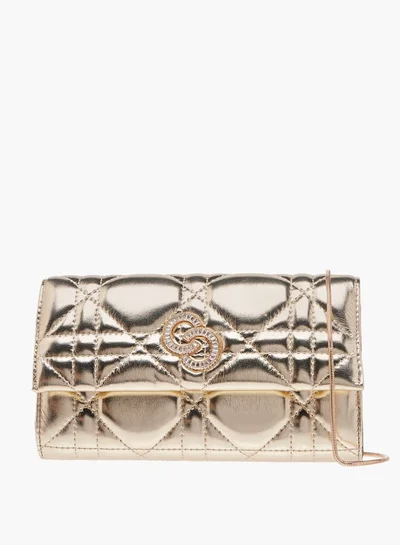 سيليست Women Quilted Crossbody Bag with Detachable Strap and Flap Closure