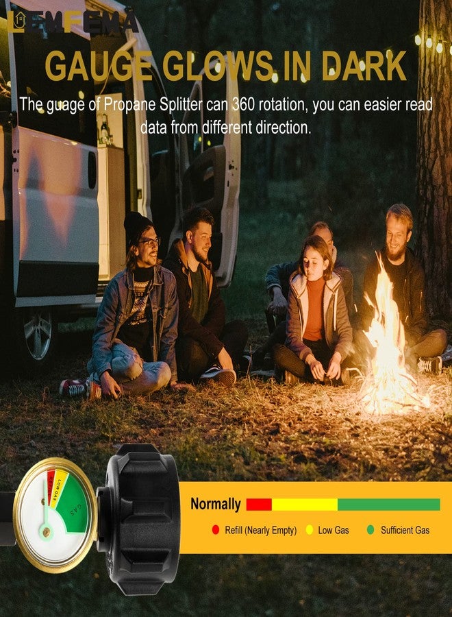 Lemfema QCC1 Propane Refill Adapter, Propane Refill Coupler with ON-Off Control Valve, for Camping Grill 1lb Propane Bottle Tank from 5-40LBS Cylinder, with 4Pcs Bottle Thread Protection Cap - Image 4