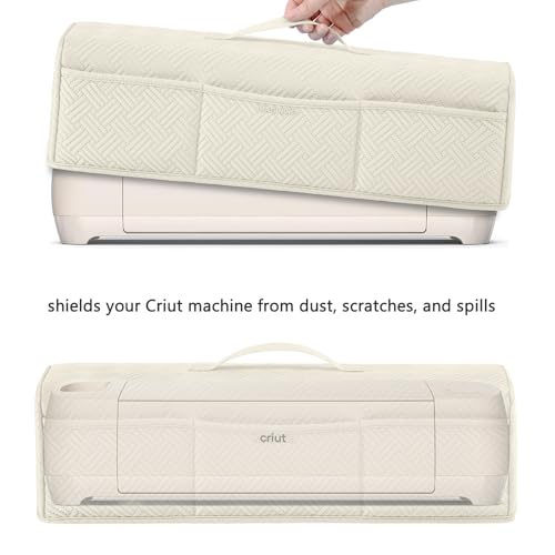 IMAGINING Stretchy & Washable Padded Dust Cover Compatible with Cricut Maker 3, Maker 4, Explore Air 2, Explore 3, Explore 4 Machines – with Pockets for Cricut Accessories and Suppliers, Tools - Image 3