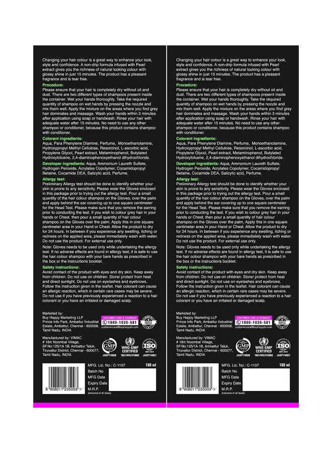 VIP 2-Piece 5 In 1 Permanent Hair Color Shampoo 180ml - Image 2