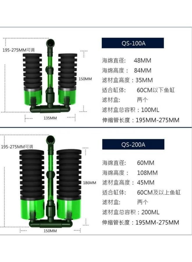 B&K مرشح إسفنجي كيميائي حيوي مزدوج الرأس QS-100A صندوق مادة مرشح امتصاص الكيمياء الحيوية القطني - Image 2