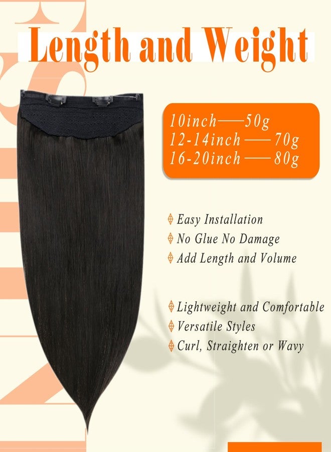 Fshine Invisible Wire Hair Extensions Real Human Hair 20 Inch Hair Extensions For Women Color Natural Black Fish Line Extensions For Women 80G One Piece Clip In Human Hair For Women - Image 5