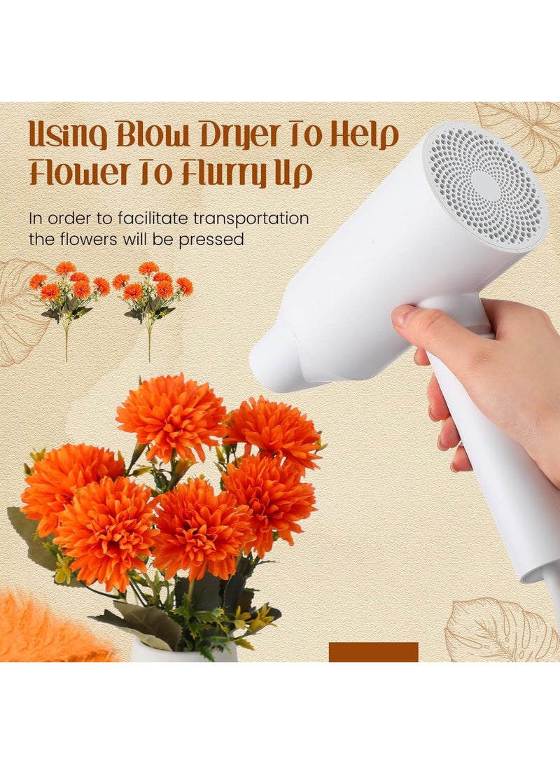 Excefore 4 Pcs Artificial Chrysanthemums Flowers Ball Flowers Faux Mums Flowers Artificial Marigold Flower Fall Faux Flowers for Autumn Floral Arrangement Home Decor (Orange) - Image 4