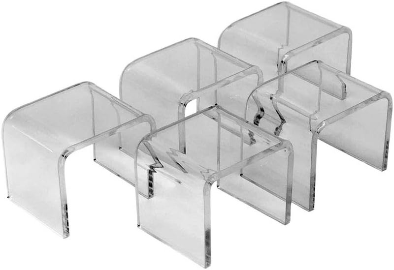 TPGP Mirart Clear Acrylic Display Risers 2" Wide (5 Pack) - Image 1