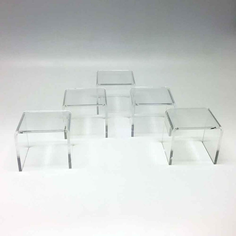 TPGP Mirart Clear Acrylic Display Risers 2" Wide (5 Pack) - Image 2