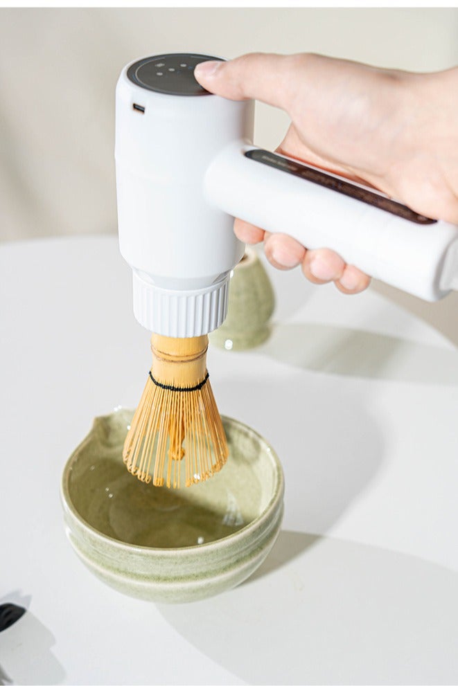 والالا مجموعة خفاقة كهربائية للشاي الأخضر، خلاط يدوي قابل لإعادة الشحن مع خفاقة، أدوات شاي يابانية كهدية في الحفلات، خلاط كهربائي يدوي لمحبي شاي الأخضر - Image 2