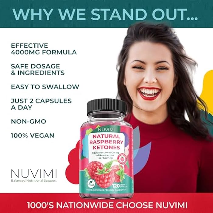 NUVIMI Raspberry Ketones - 4000 mg - Natural Dietary Food Supplement to Help Support Healthy Keto Diet for Men & Women - 120 Vegan Capsules - Image 2