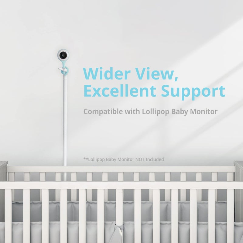 Lollipop Floor Stand, Baby Monitor Floor Stand, Compatible Baby Monitor, Crib Nursery Baby Watch Stand with Flexible Strong Silcone Head, White - Image 3