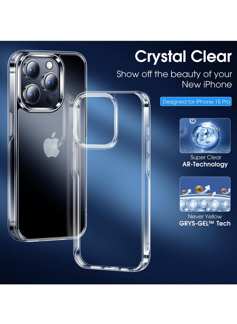 حومة جراب iPhone 15 Pro Max شفاف فائق النحافة ومرن من البولي يوريثان المقاوم للخدش غطاء واقٍ من السيليكون الناعم المقاوم للخدش لهاتف iPhone 15 Pro Max 6.7 بوصة - Image 3