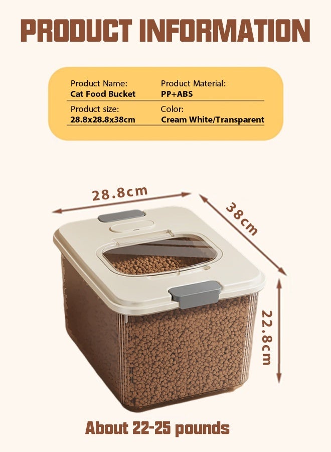 Generic Food containers，Pet food containers，Pet storage bin,Pet food storage box,Cat food storage bucket,Pet vacuum moisture-proof and insect proof grain storage bucket, household large capacity cat and dog food sealed bucket With measuring cup  - Image 2