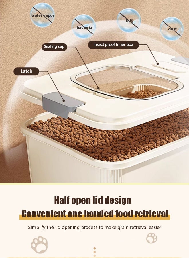 Generic Food containers，Pet food containers，Pet storage bin,Pet food storage box,Cat food storage bucket,Pet vacuum moisture-proof and insect proof grain storage bucket, household large capacity cat and dog food sealed bucket With measuring cup  - Image 5