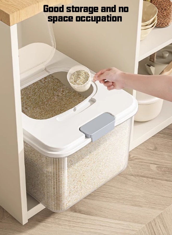 Rice Dispenser 30Lbs(13.6kg), Rice Storage Container Sealed  with Measuring Cup for Kitchen Pantry Household, Insect proof, moisture-proof, sealed surface bucket, flip cover, food grade rice box Large Airtight Food Storage Rice Container for Cereal, Flour - BPA-Free PET, Slim Space-Saving - Image 5