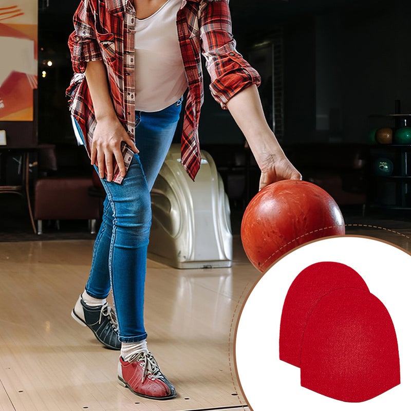 1set 6 Pairs Felt Bowling Shoe Anti-slip Pad Arch Dark Red 120x100x5mm - Image 5