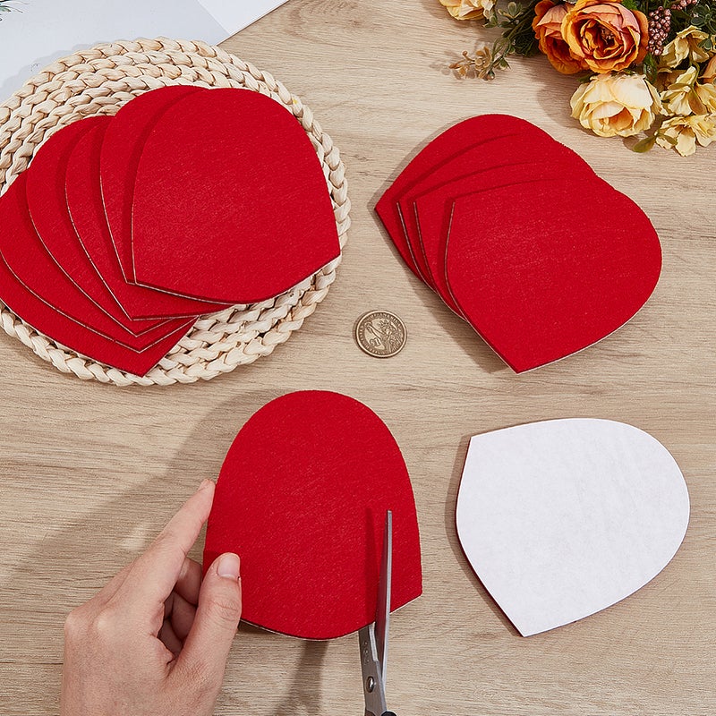 1set 6 Pairs Felt Bowling Shoe Anti-slip Pad Arch Dark Red 120x100x5mm - Image 3