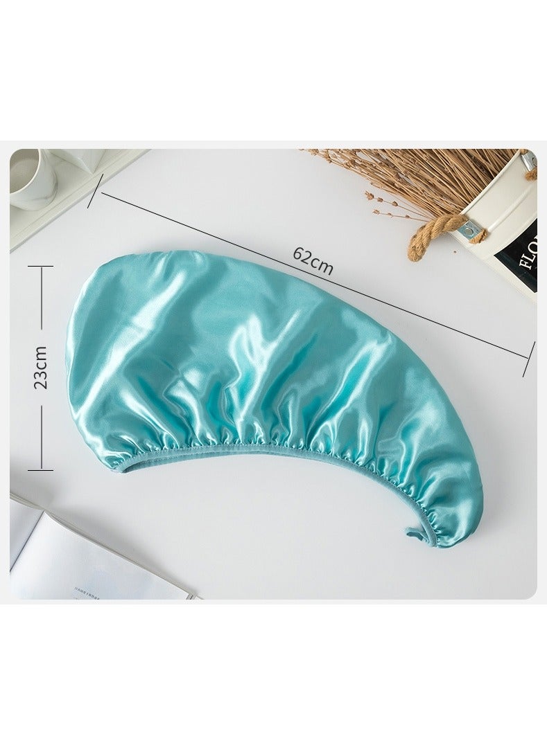 3 Pack Quick Dry Towel Turban Hat ,Satin Outer Coral Fleece Inner,Hair Towel Wrap Women Super Absorbent Hair Drying Towel Cap(Pink,Green and Purple) - Image 3