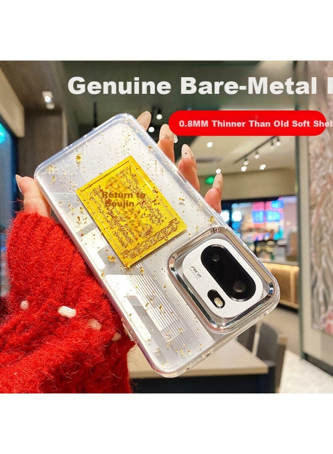Gurrs New Year Limited Edition Oneplus Ace6t Case Transparent Full-cover Ultra-thin Shockproof Creative Chinese Style Gold Foil Design