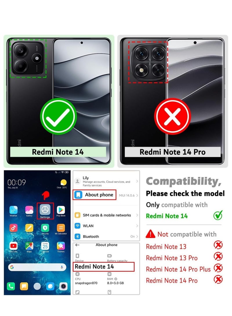 BORTONY Xiaomi Redmi Note 14 5G Case Cover Liquid Silicone Soft TPU Lightweight Shock Protective Cover with Camera Protection for Xiaomi Redmi Note 14 5G - Image 2