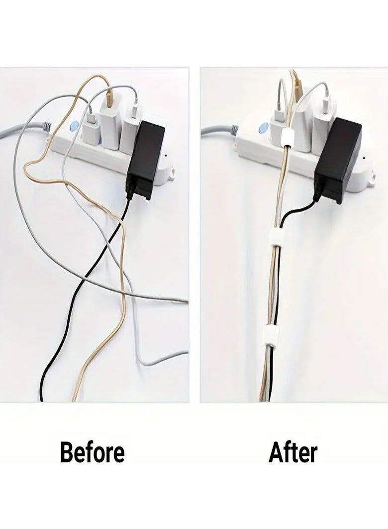 Cable Management Straps - Reusable Organizers,Durable Microfiber Fabric Straps For Organizing Cables & Accessories. Strong Buckle With Loop Secures Items Efficiently. Size: 15 x 1.9 cm. Pack Includes 60 Straps, Black. - Image 2