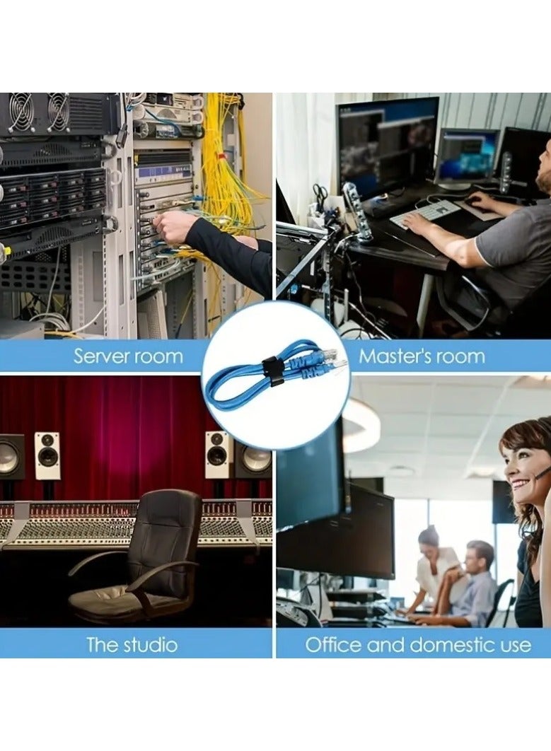 Cable Management Straps - Reusable Organizers,Durable Microfiber Fabric Straps For Organizing Cables & Accessories. Strong Buckle With Loop Secures Items Efficiently. Size: 15 x 1.9 cm. Pack Includes 60 Straps, Black. - Image 3