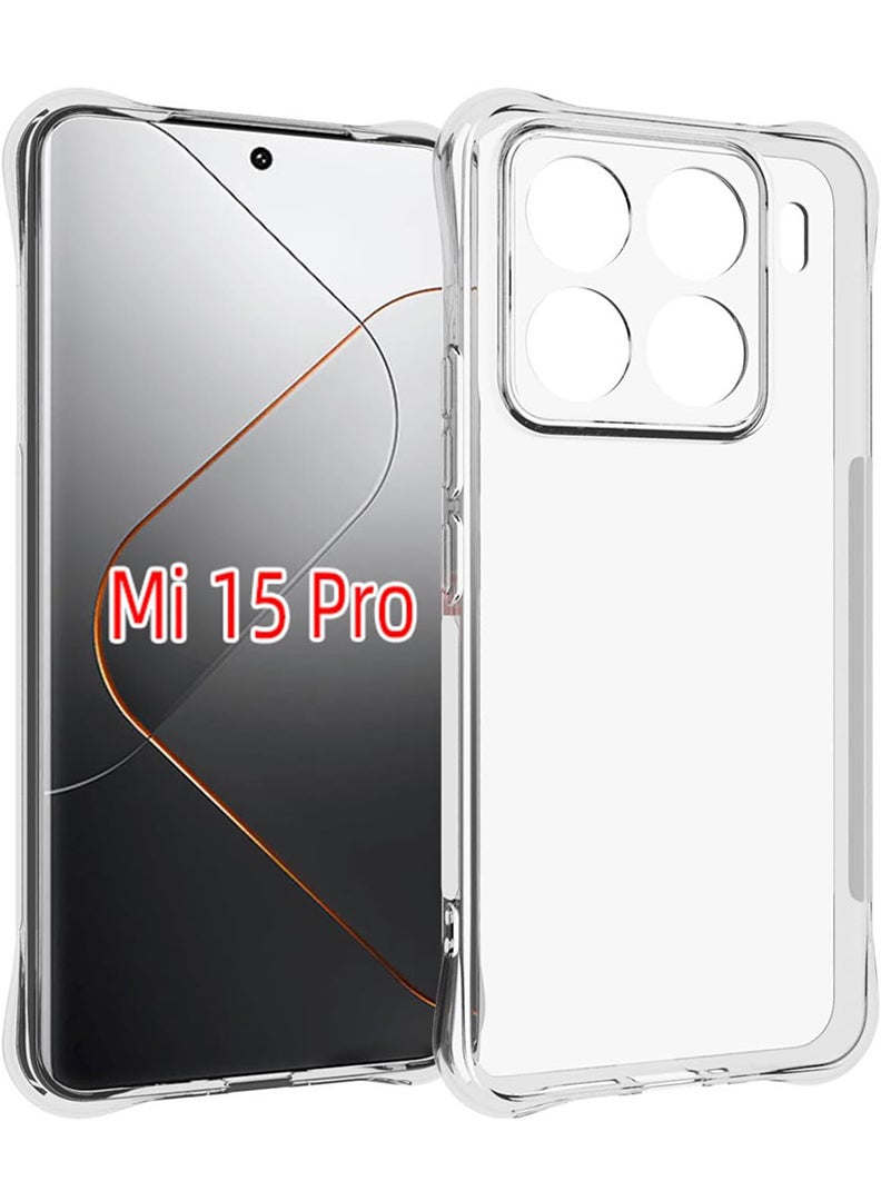 Theodor Xiaomi 15 Pro Clear Case, Shock-Absorption TPU Cell Phone Cover with Reinforced Corners, Soft Flexible & Crystal Clear Protective Bumper Case - Image 1