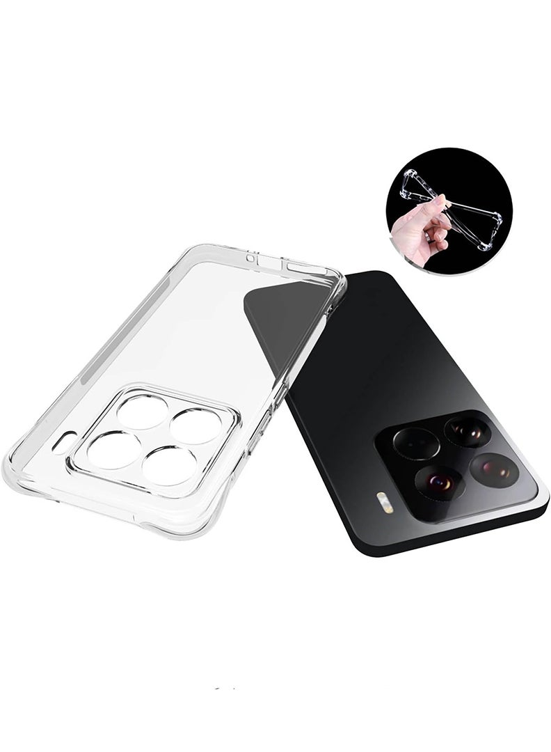 Theodor Xiaomi 15 Pro Clear Case, Shock-Absorption TPU Cell Phone Cover with Reinforced Corners, Soft Flexible & Crystal Clear Protective Bumper Case - Image 4