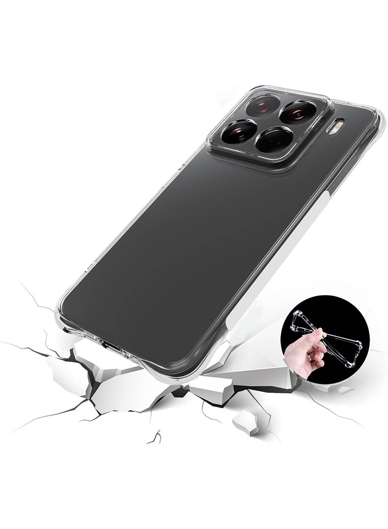 Theodor Xiaomi 15 Pro Clear Case, Shock-Absorption TPU Cell Phone Cover with Reinforced Corners, Soft Flexible & Crystal Clear Protective Bumper Case - Image 2