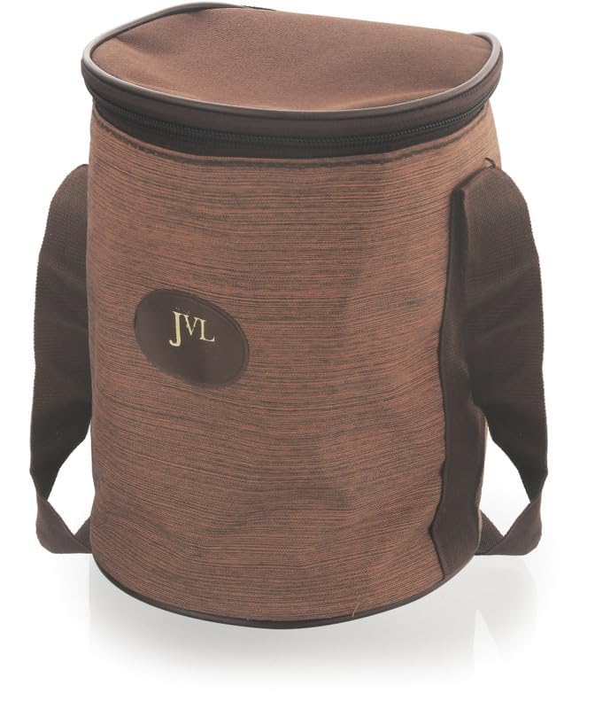 JVL Stainless Steel Lunch Box for Kids, Double Two Layer Leakproof Tiffin Box for School and Office use with Inner Plate - Round (Large Size) - Image 5