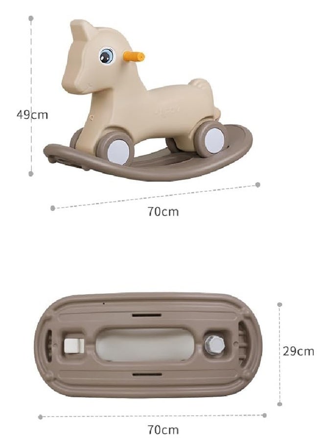 JCB CHIC 2 in 1 Baby Rocking Horse and Balance Bike，Toddler Ride On Toy，Convertible Slide Car & Rocker, Indoor Baby Balance Training Toy for 1-3 Years Old Boys Girls - Image 2