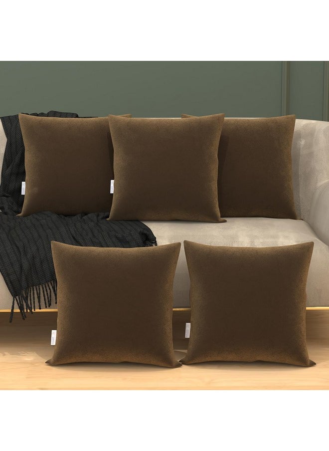 MY ARMOR Velvet Cushion Covers Set of 5-24 x 24 Inches, Soft & Luxurious Large Cushion Cases for Bedroom, Sofa, Chair & Living Room - Brown - pzsku/Z44083FA2A36F82959192Z/45/_/1737721403/57eb3352-ffd0-4907-91e1-ab523693adcb