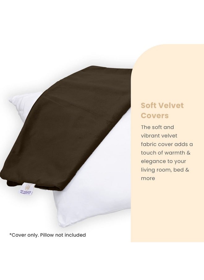 MY ARMOR Velvet Cushion Covers Set of 5-24 x 24 Inches, Soft & Luxurious Large Cushion Cases for Bedroom, Sofa, Chair & Living Room - Brown - pzsku/Z44083FA2A36F82959192Z/45/_/1737721408/25eb3876-1e1b-430b-a661-99dd806a4aaf