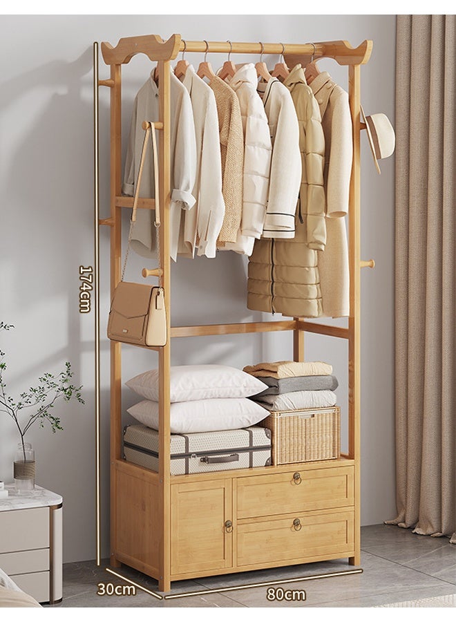 NKX Coat Rack Hanger Log Floor Style Multifunctional inside Bedroom Brown 174*30*80cm - Image 2