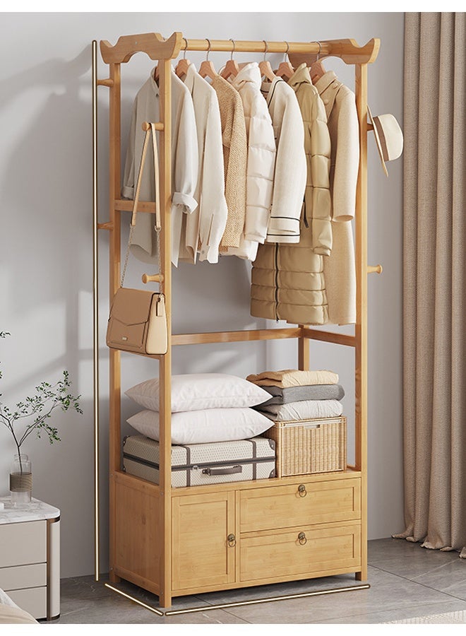 NKX Coat Rack Hanger Log Floor Style Multifunctional inside Bedroom Brown 174*30*80cm - Image 1