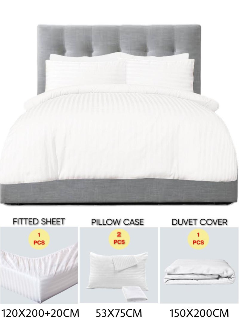 Blueberry 4 Pieces Single Size Duvet Cover Set - Includes 1 Duvet Cover (150x200cm), 1 Fitted Sheet (120x200+20cm), 2 Pillow Cases (53x75cm) - Image 2