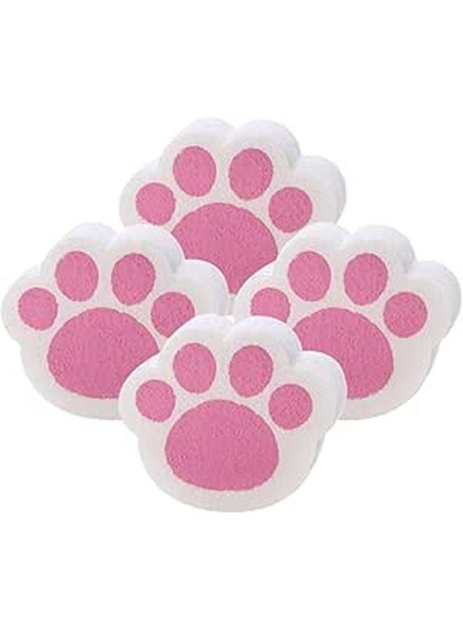 4 Pack Cat Paw Non Scratch Cleaning Sponges For Glass Mirror Kitchen Bathroom - Image 1