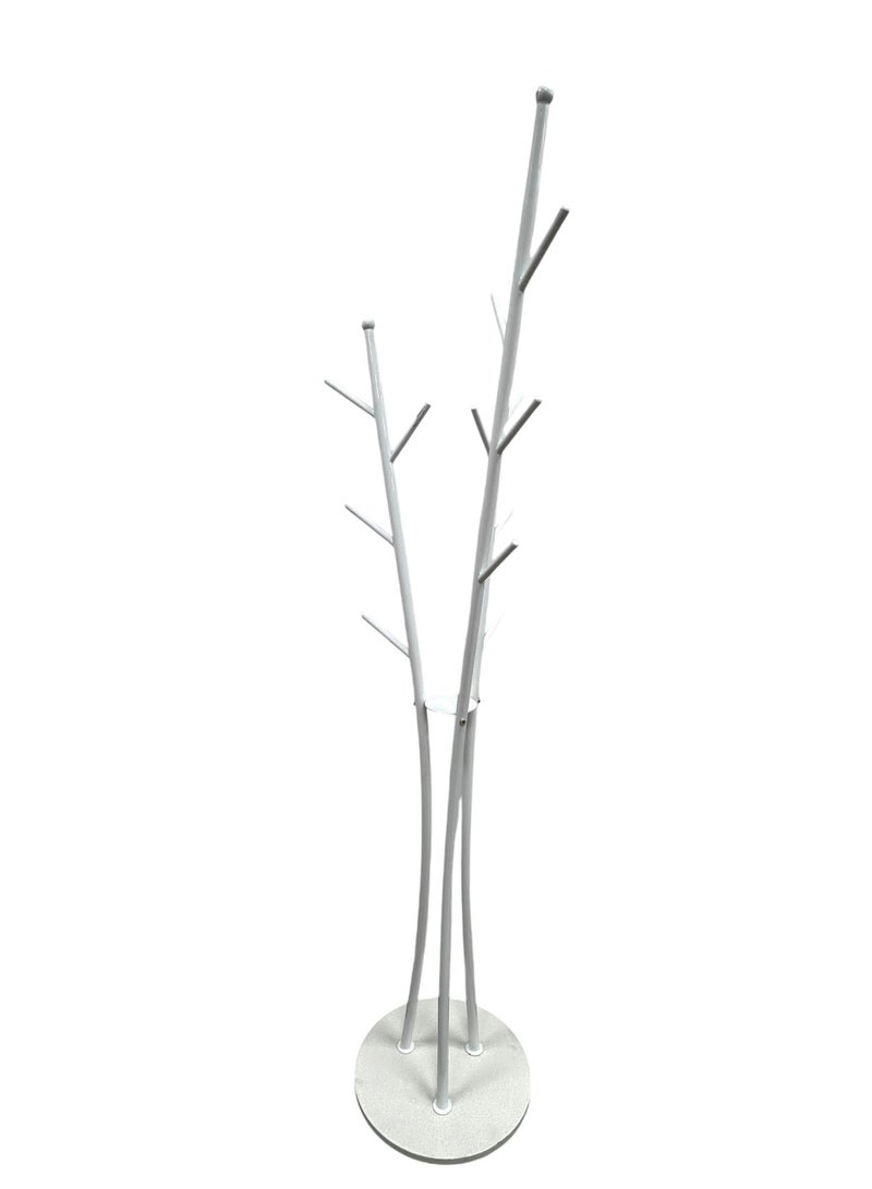 شي ون ابيض علاقة ملابس بتصميم شجرة أنيق وعصري - مثالية لتنظيم الملابس والحقائب اللون ابيض - Image 1