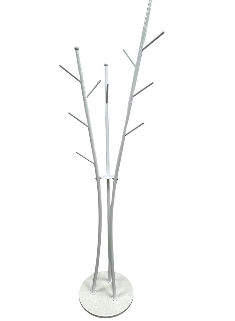 شي ون ابيض علاقة ملابس بتصميم شجرة أنيق وعصري - مثالية لتنظيم الملابس والحقائب اللون ابيض - Image 2