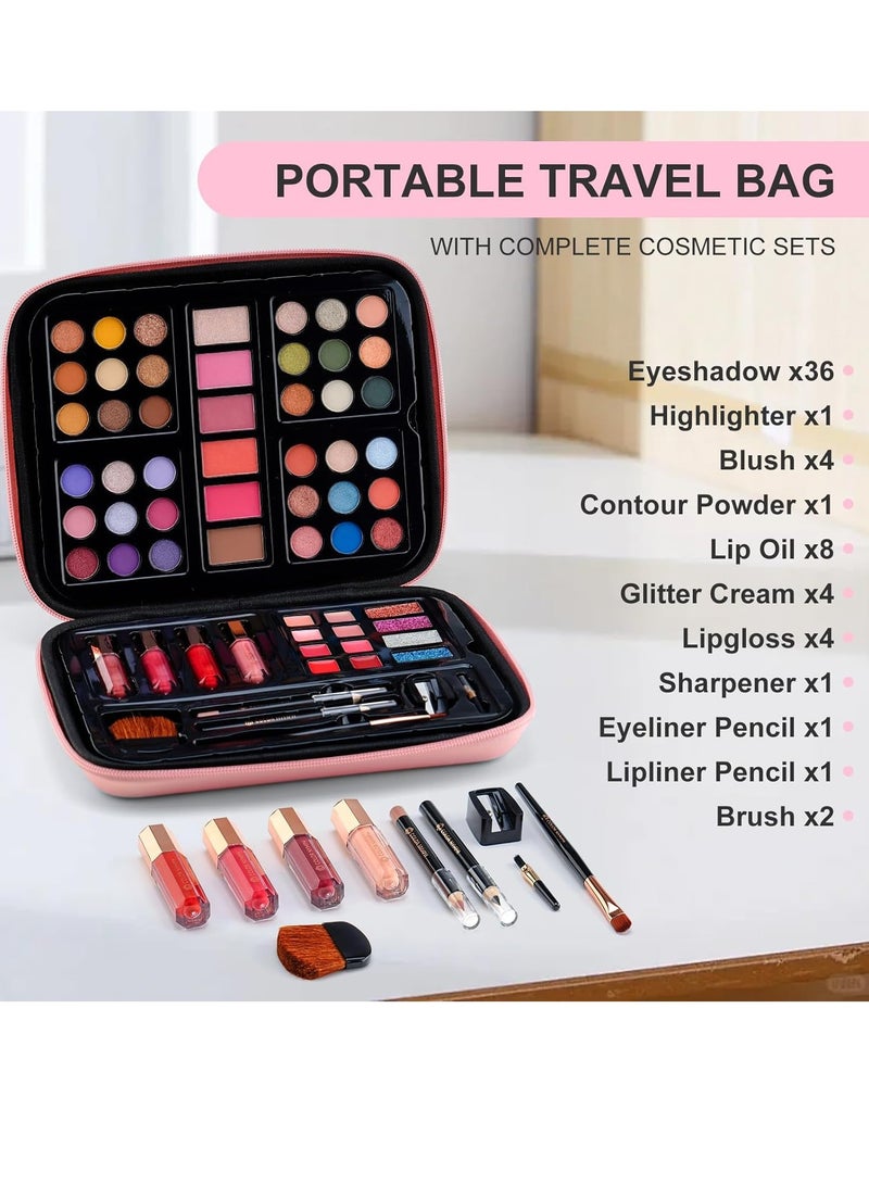 COLOR NYMPH Color Nymph Makeup for Teens with Reusable Pink Handbag, All In One Girls Makeup Sets Makeup Kits for Girls Women with Eyeshadow Blushes Bronzer Highlighter Lipgloss - Image 3