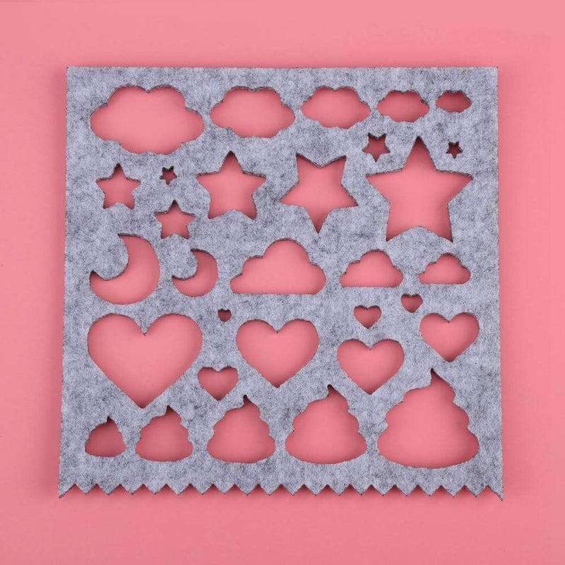 klarako Felting Mold 7pcs/Set Needle Felt Applique Mold Felt Template Beginner Kid DIY Toy Craft Hand Embroidery Stencil Tools, Including Trees Cloud Stars Moon Butterfly Flower Alphanum & Kinds of Animals - Image 4