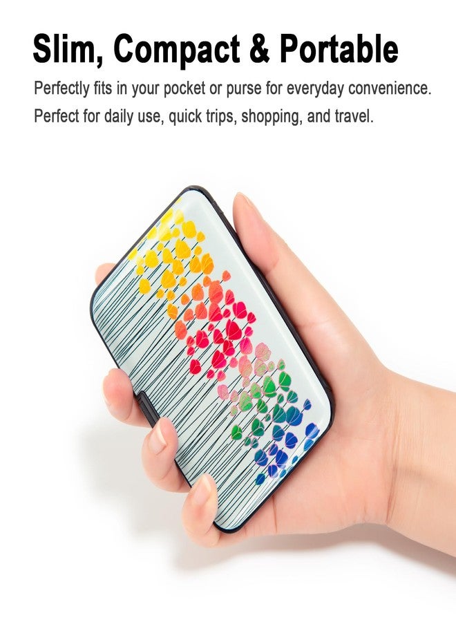 Kaabao Aluminum Wallet RFID Blocking Slim Metal Business Credit Card Holder Hard Case, Colorful Flowers, small, Slim Wallet - Image 2