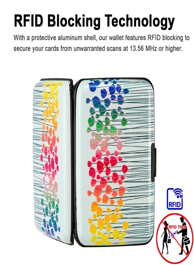 Kaabao Aluminum Wallet RFID Blocking Slim Metal Business Credit Card Holder Hard Case, Colorful Flowers, small, Slim Wallet - Image 3