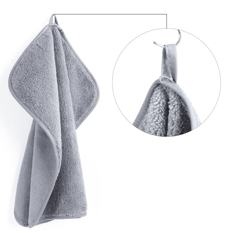POLYTE Premium Lint Free Microfiber Washcloth Face Towel, 13 x 13 in, Set of 6 (Gray) - Image 5