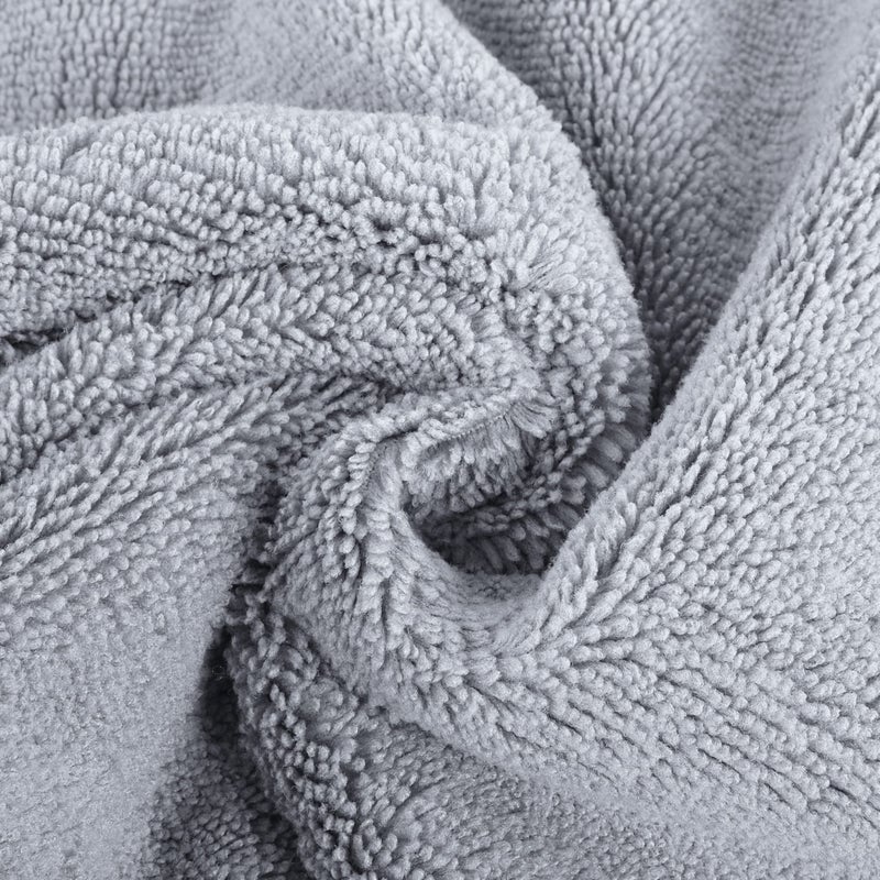 POLYTE Premium Lint Free Microfiber Washcloth Face Towel, 13 x 13 in, Set of 6 (Gray) - Image 3