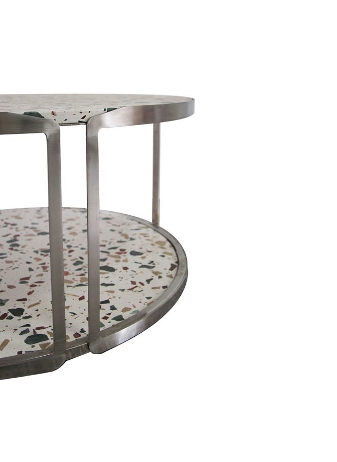 DANUBE HOME - Venveto Round Coffee Table - White Pattern - Image 1